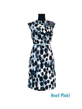 AB STUDIO ~ Women’s black white and baby blue A-line form fitting dress size 6